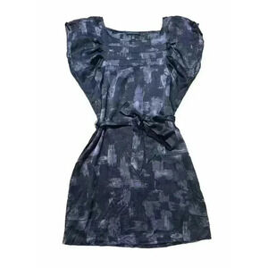 Banana Republic Purple Plum Black 100% Silk Dress Petite S Super Soft I1